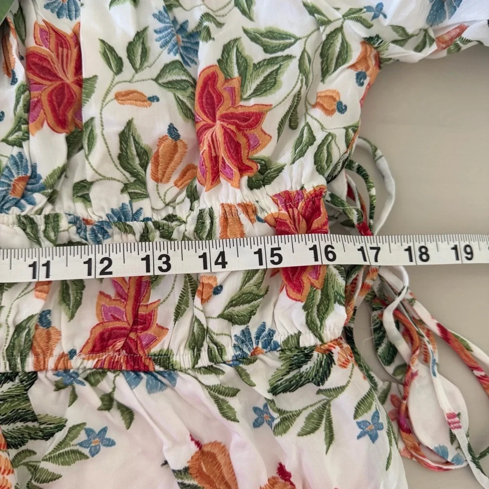 NWT Farm Rio Floral Mini Dress Off White Floral Size L - Picture 9 of 12